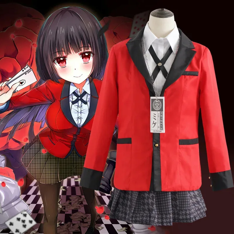 Uniforme Halloween Cos Anime Kakegurui Jabami Yumeko Costume Cosplay Halloween Sayaka Giocatore d'azzardo compulsivo Ragazze della scuola giapponese JK