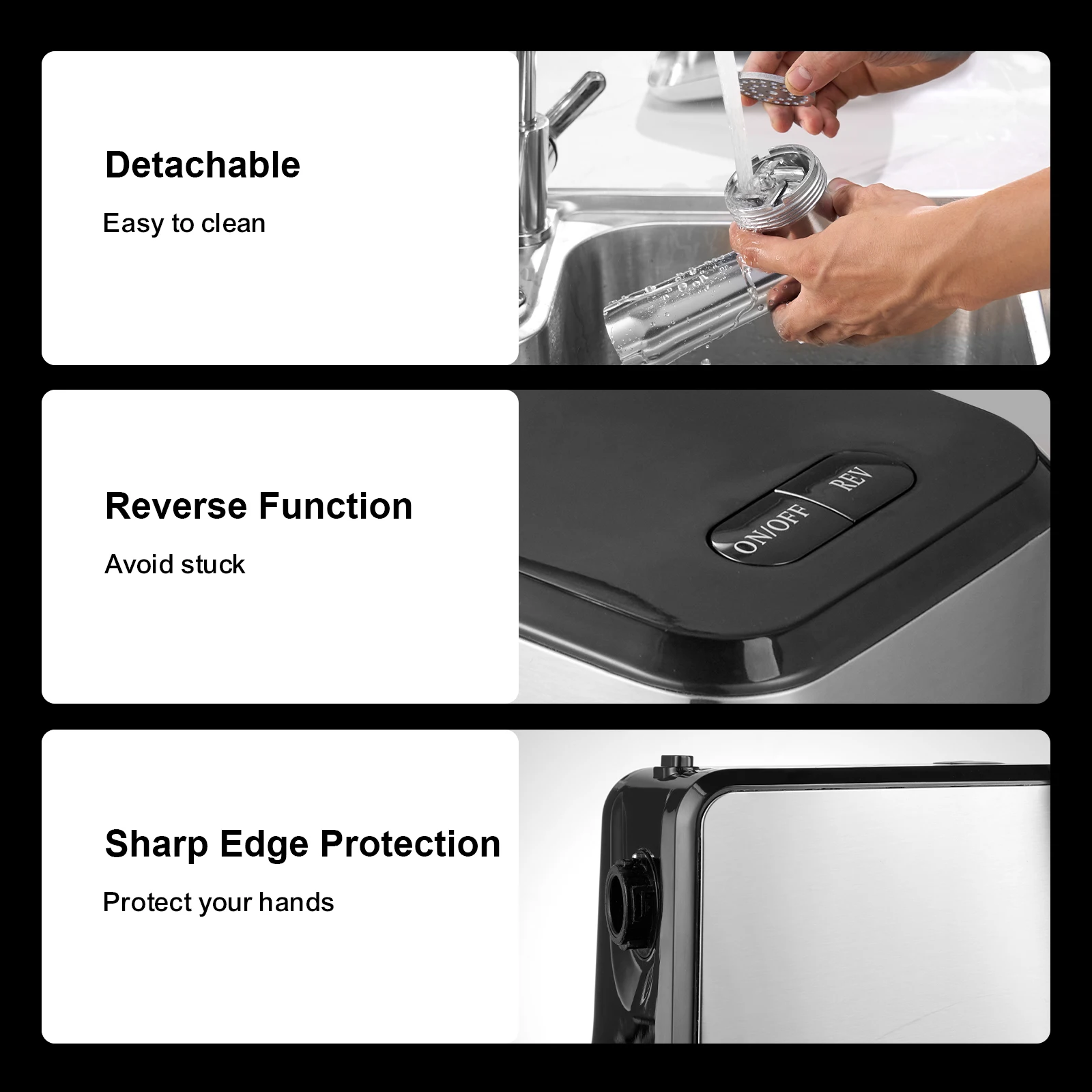 مفرمة لحم SucceBuy بسعة 3 رطل/دقيقة مفرمة لحم كهربائية مع لوحة شفرة صانع السجق طقم كوبي للمطبخ المنزلي