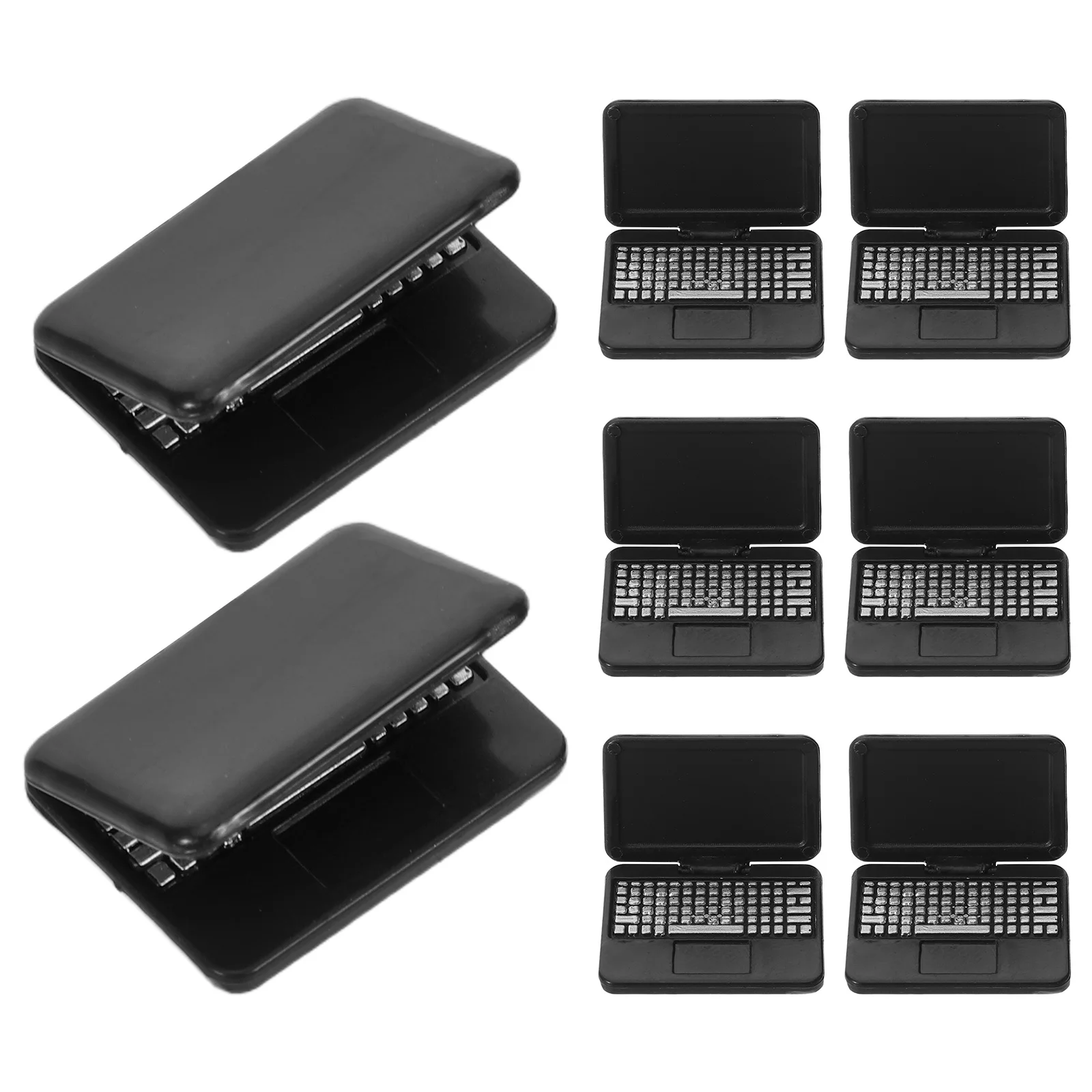 

8Pcs Miniature Laptop Foldable Open Close Laptop Desk Early Education Role Play Miniature Computer for Dollhouse Decor