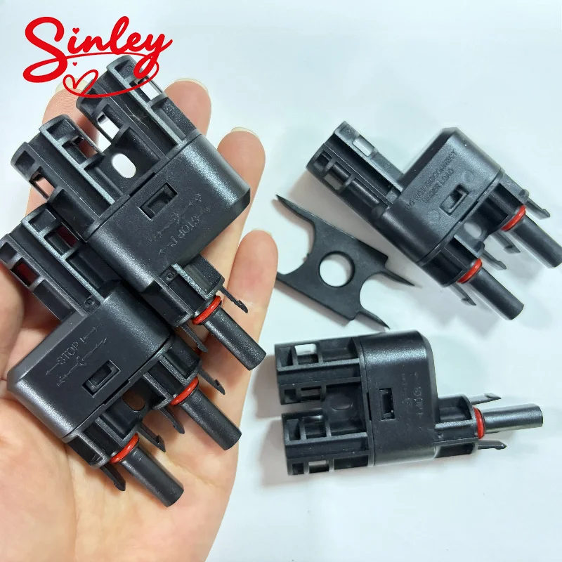 MC T Branch Connector 1000V 3 Way Y Splitter Male Female Solar Panel Photovoltaic Cable One In Two Out PV System Connector