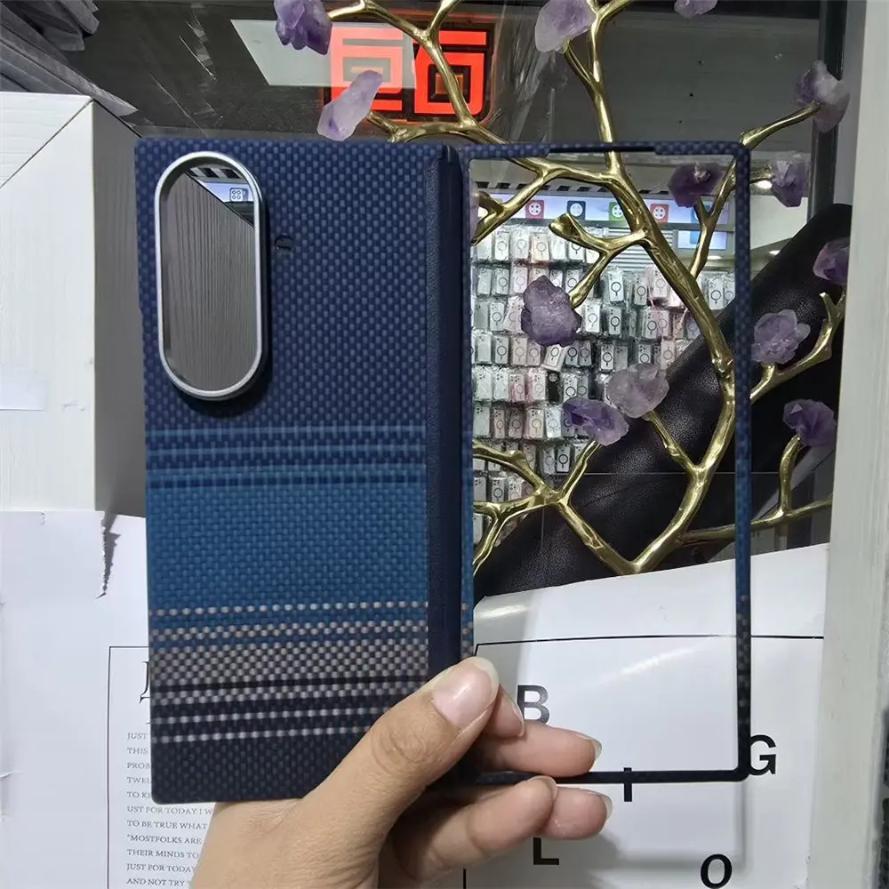Capa Magsafe de fibra de carbono de aramida fosca para Samsung Galaxy Z Fold7 capa protetora de armadura com dobradiça