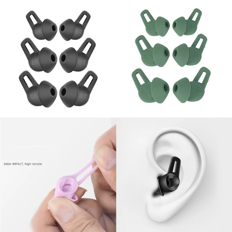 6Pcs Silicone Ear Bud Ear Tips Replacement For Huawei Freelace Pro Wire Earphones Earbuds Earpads Eartips Ear Gels