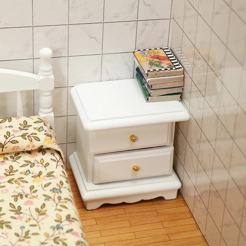 2picecs 1:12 منضدة مصغرة، طبقة مزدوجة مصنوعة يدويًا، ديكور أثاث بيت الدمى 2025 #3