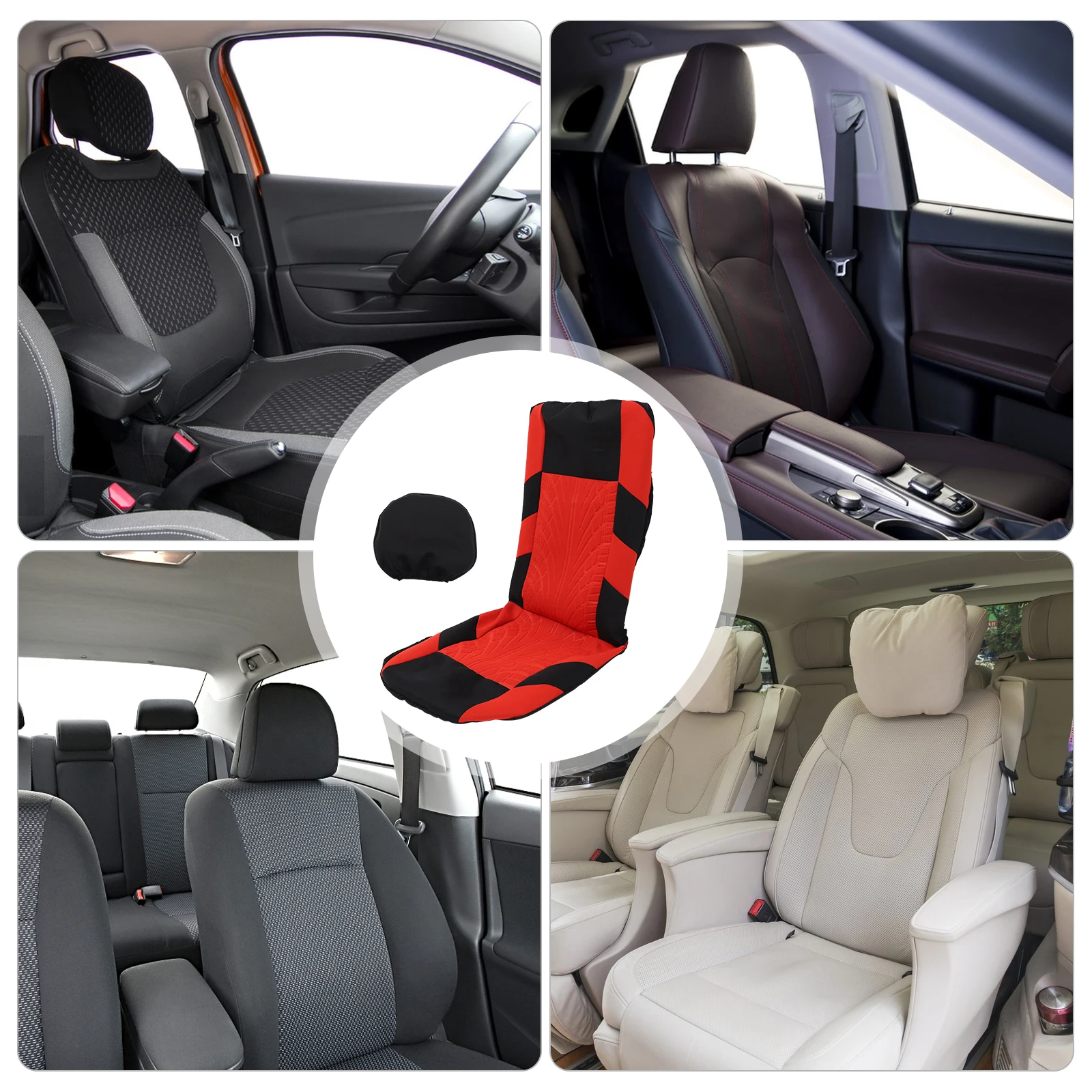 

Car Seat Cover Set Breathable Smooth Reusable Washable Snap Fixed Compatible Car Truck Van SUV Accessories