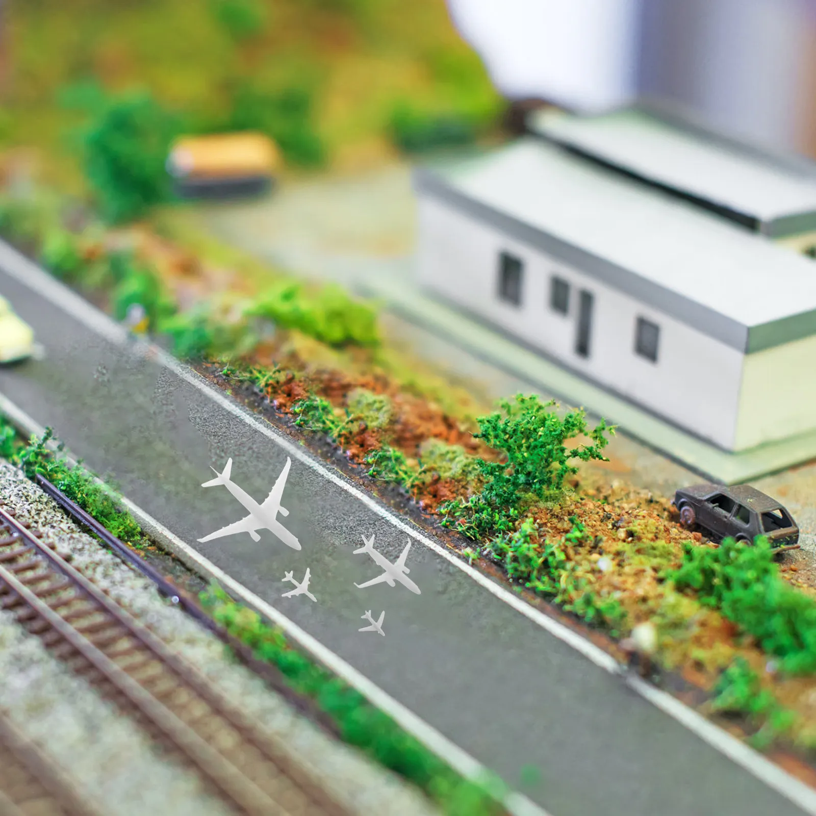 

4Pcs Micro Landscape Airplane Sand Table Mini Aircraft Plastic Landscaping Decoration Desktop Ornament