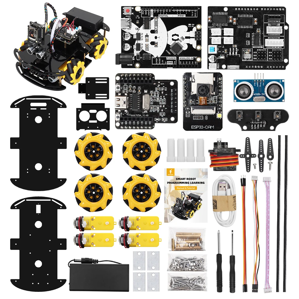 

Complete Robot Starter Kit For Arduino Programming with ESP32 and Codes Learning Develop Skill Full Version Smart Automation Set