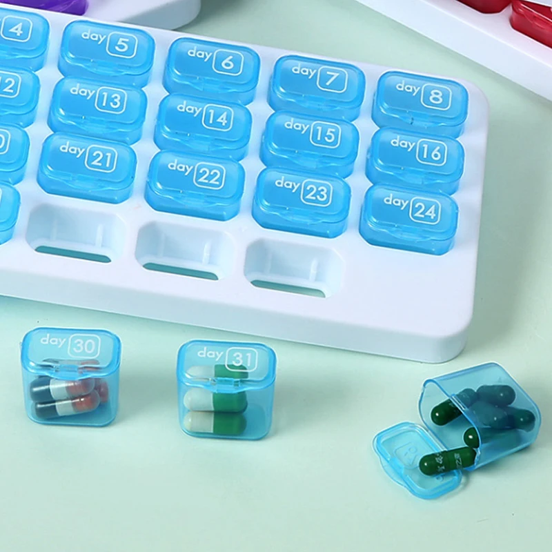 1pcs  31-Day Monthly Pill Organizer with Large Removable Medication Pods Portable Pill Case Box And Holder for Daily Medicine - view 2