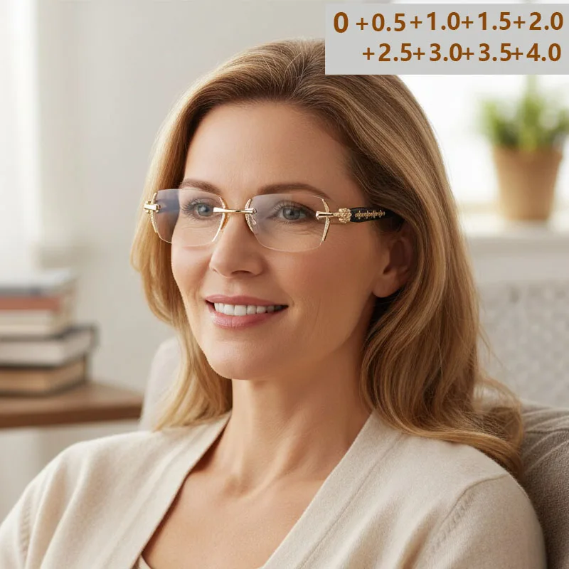 نظارات قراءة جديدة مضادة للضوء الأزرق مع تصميم عالي الوضوح بدون إطار وقطع للحواف لعرض قريب 2273 #1