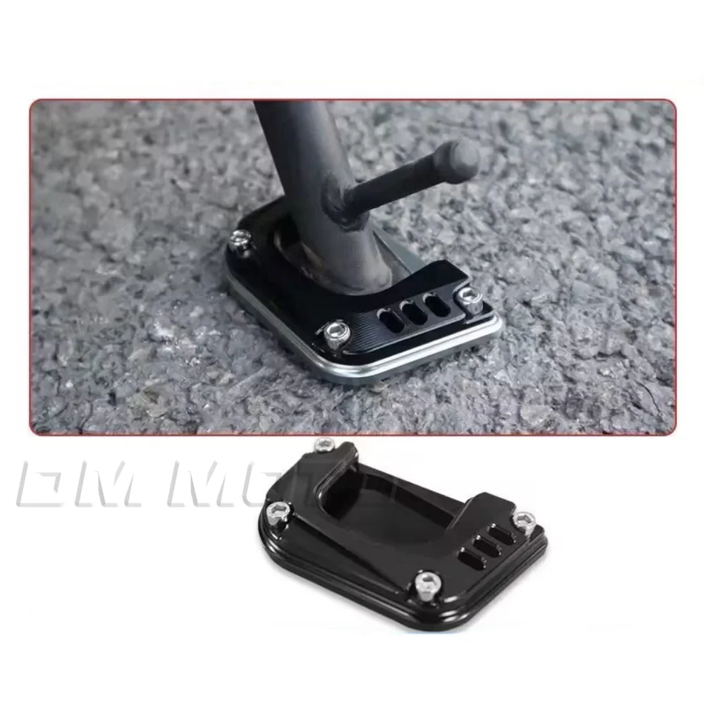 오토바이 사이드 스탠드 수정된 미끄럼 방지 발 지지대 패드가 확대되고 확대된 측면 지지대 베이스 VOGE CU525 CU-525 525CU용