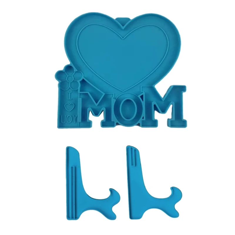 MOM Love Heart Photo Frame UV Epoxy Resin Mold Picture Frame Silicone Mould DIY Crafts Home Table Decoration Casting