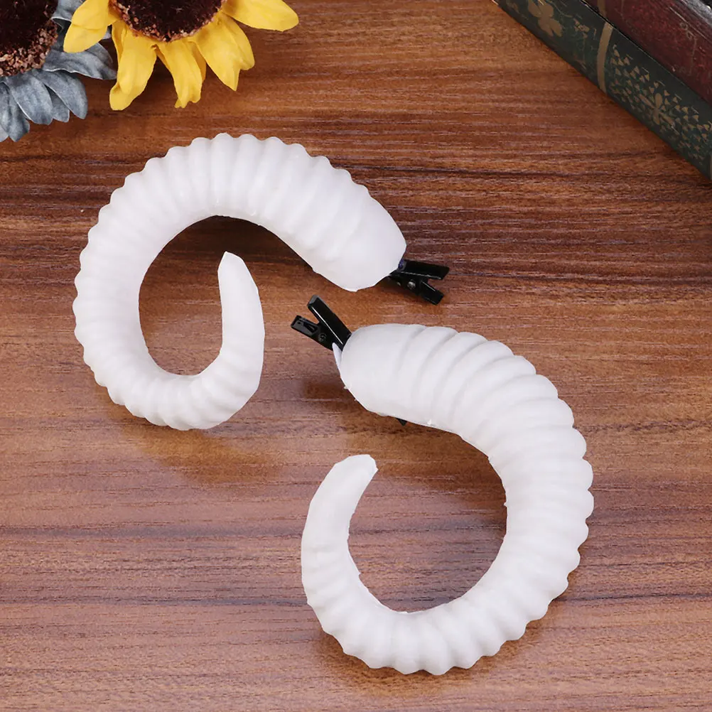 

Lightweight Sheep Horns Hairclip Artificial Fancy Horns Hairpin For Cosplay Festival Wedding Decoration Accessory