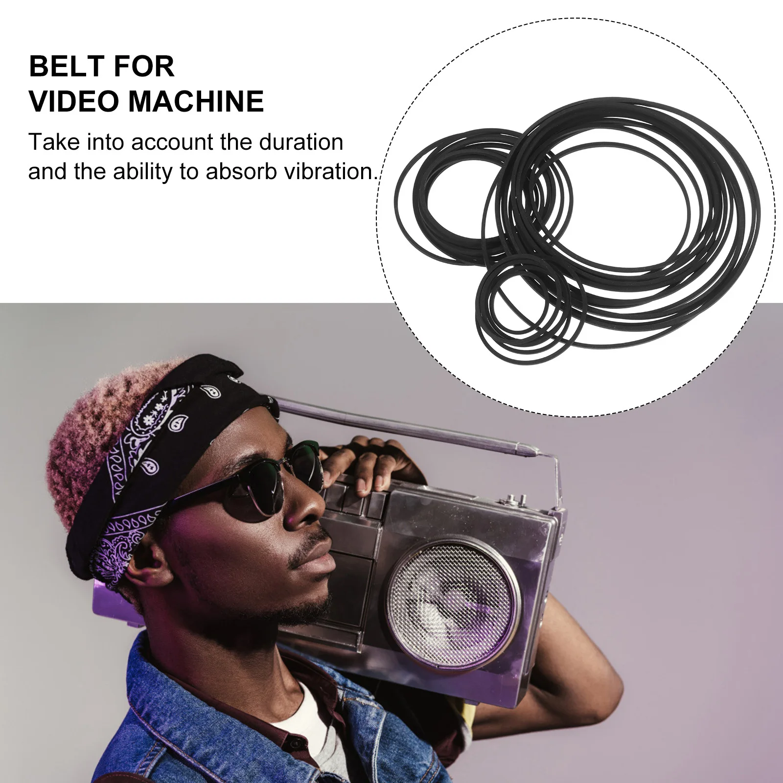 

30pcs Cassette 1Mm Rubber Drive Belts For Tape Recorder Maintenance Replacement Square Flat Durable Cassette Recorder Repair