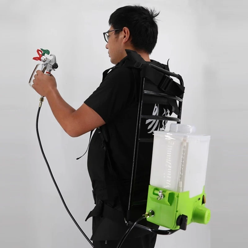 Portable Electric High-Pressure Airless Handheld Lithium-Ion Sprayer for Latex Paint - Multifunctional Backpack Plunger-Type