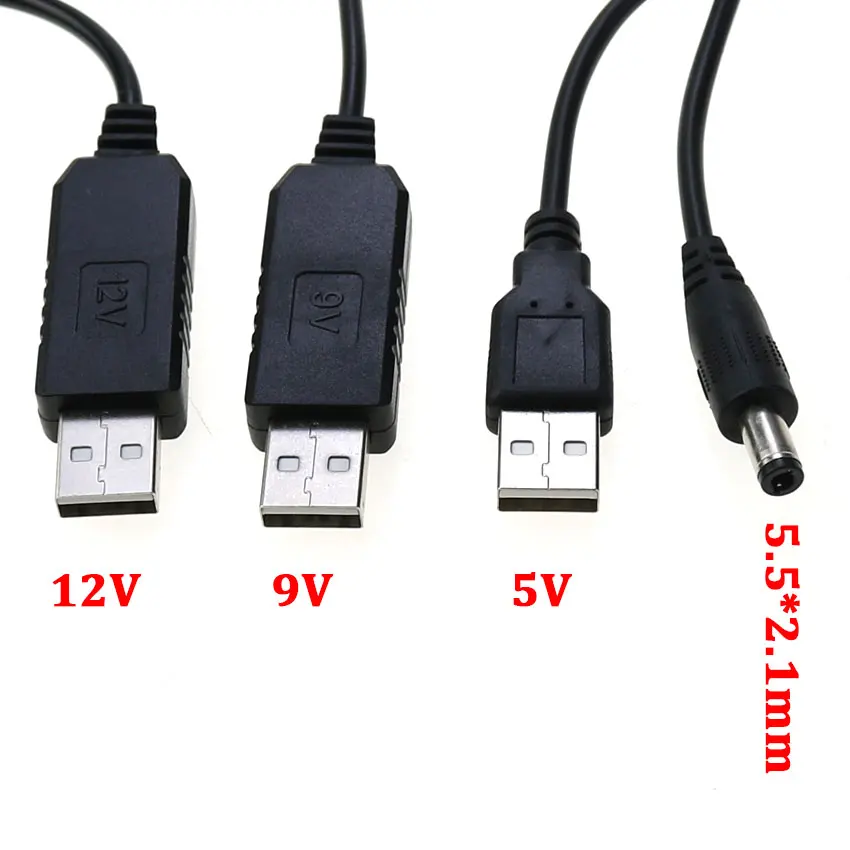 Cltgxdd USB to DC 5.5*2.1 Power Cable USB 5V 9V 12V Charging Cable Power Cord Plug Connector Adapter For Router Mini Fan MP3/MP4