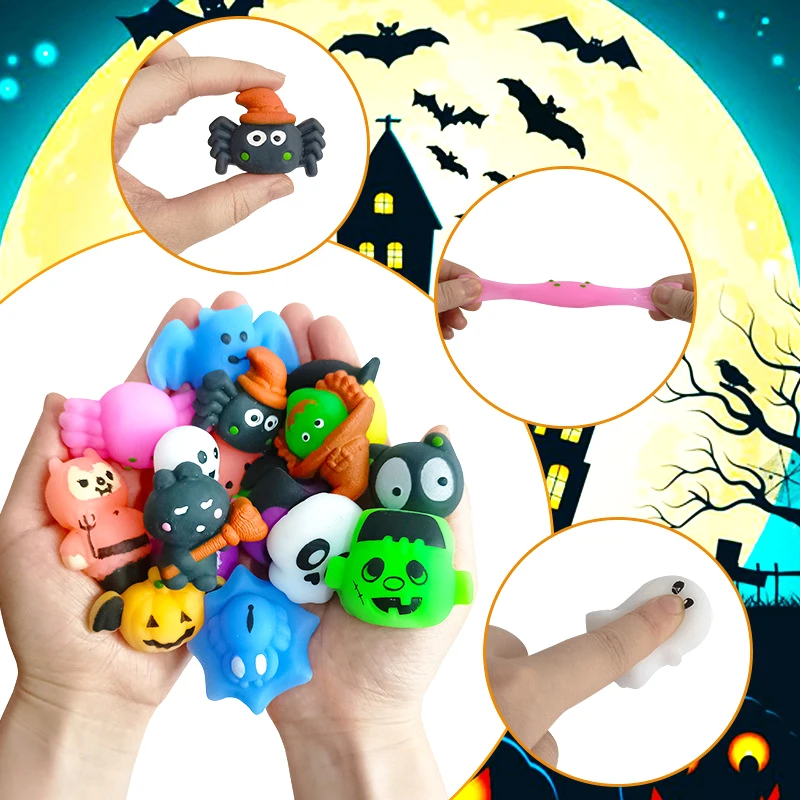 5Pcs Halloween Squeeze Toys Set TPR Stress Relief Anxiety For Kids Halloween Party Eliminate Anxiety Toys Gifts For Teens Adults