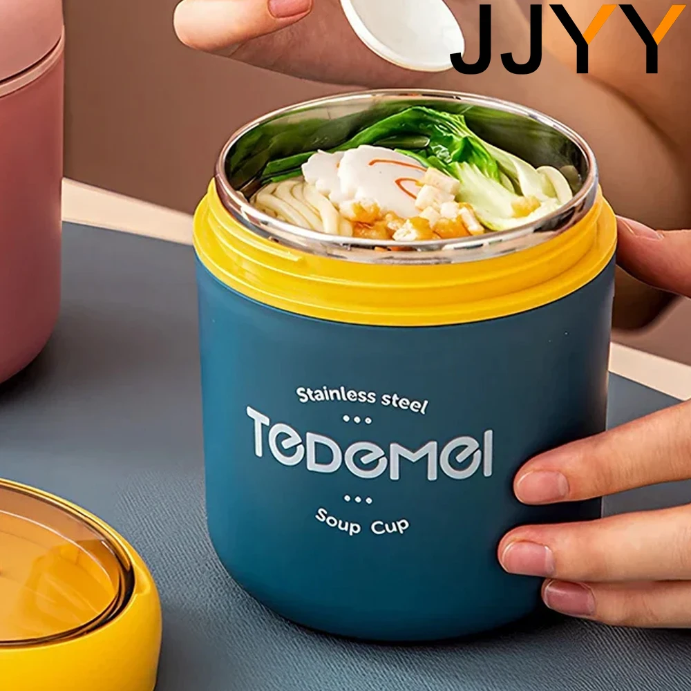 Termo aislante para alimentos de 530 ml, acero inoxidable 304, perfecto para sopa y viajes al aire libre. Fiambrera portátil ideal para estudiantes y trabajo.