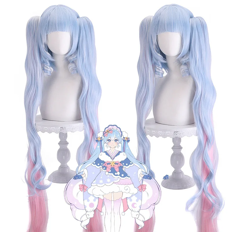 

36 "Long Straight Bangs Blue Pink Matching Synthetic Wig For Holiday Party Halloween Cosplay