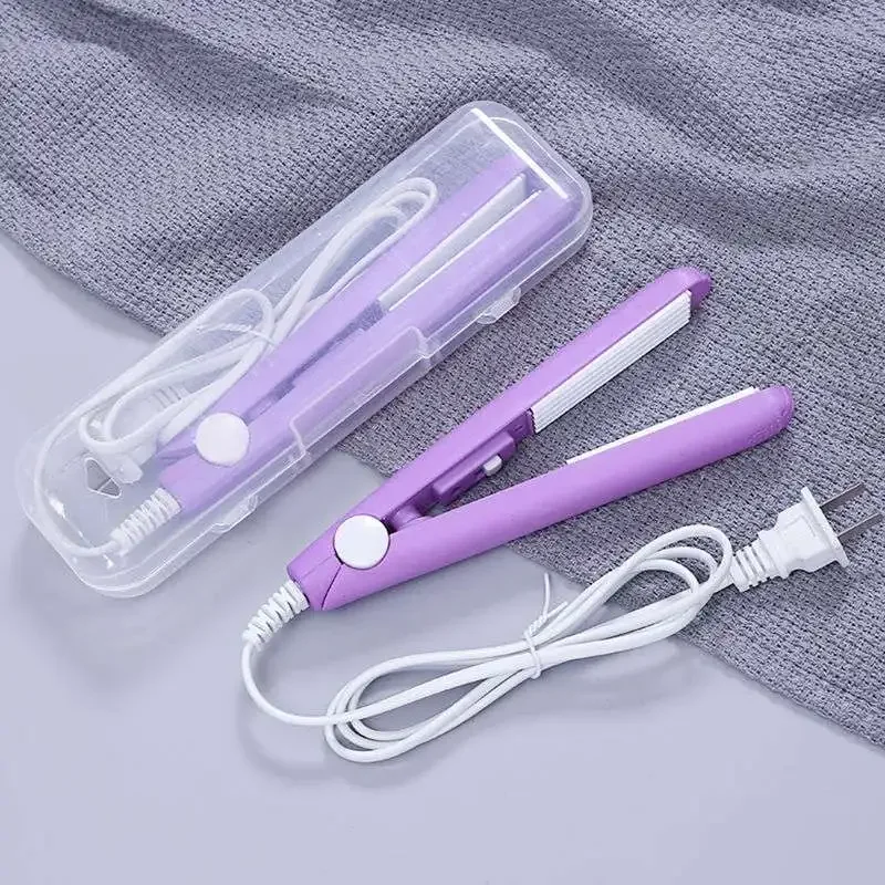 Pro 3 In 1 Mini Hair Iron 200℃ Corrugated Splint Electric Curling Iron Pink Hair Curler Flat Iron Party Travel Modelling Tools