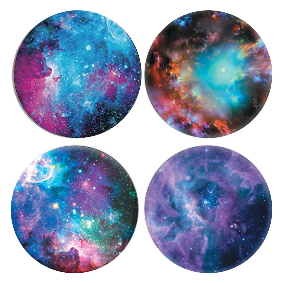 4 Pack Foldable Expanding Cell Phone Finger Stand Holder Compatible with Smartphones and Tablets Purple Galaxy Starry Sky Nebula