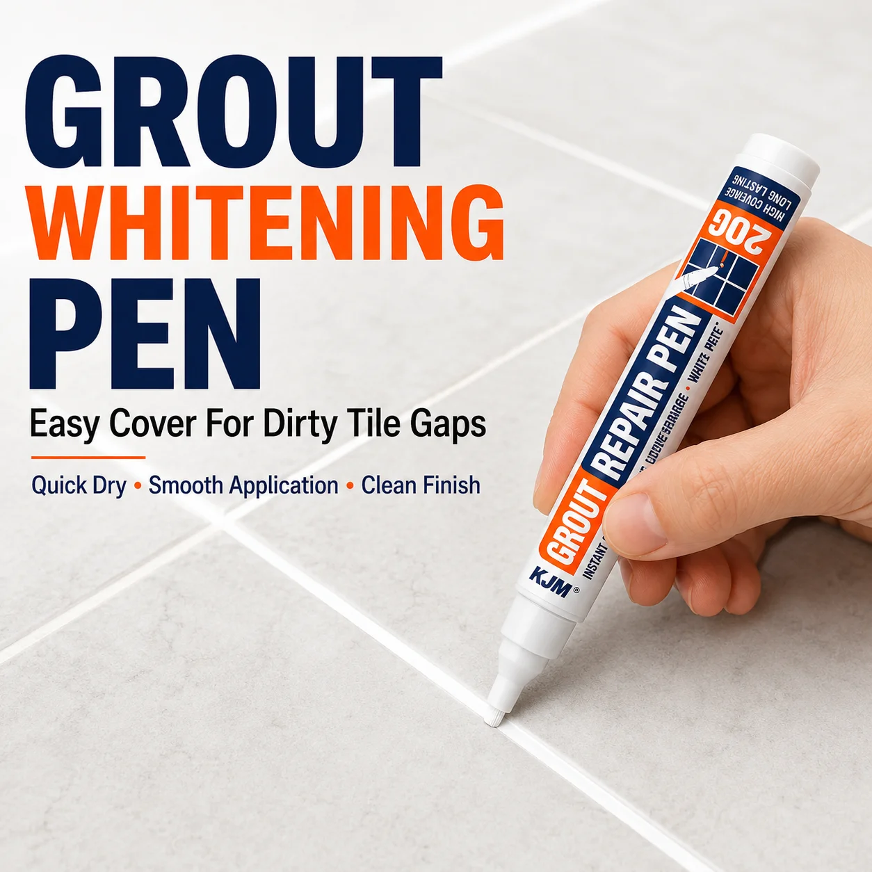 Quick Touch Up Grout Repair Pen Waterproof Anti-Mold Tile Seam Renovator for Indoor Kitchen Bathroom Wall and Floor Tiles