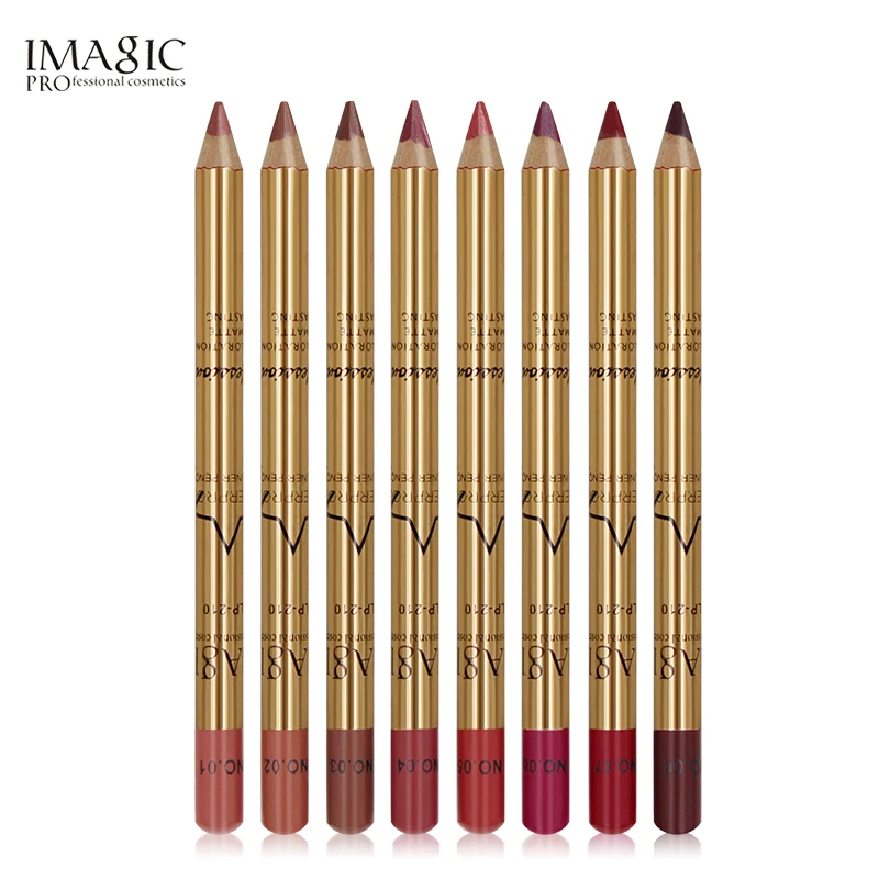 Gold ลิปสติกดินสอ Soft Smooth Lipliner ลิปสติกชุด Lip Liner ปากกาความงามเครื่องสําอาง Lipgloss ลิปสติกปากกาลิปสติกชุดของขวัญ