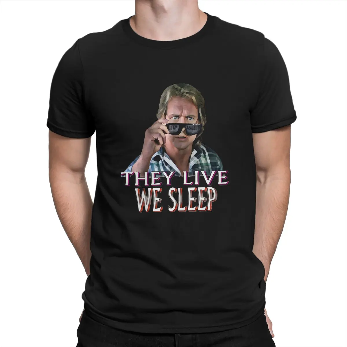 

They Live Film THEY LIVE WE SLEEP T Shirt Grunge Men Tees Summer Clothing Polyester O-Neck TShirt