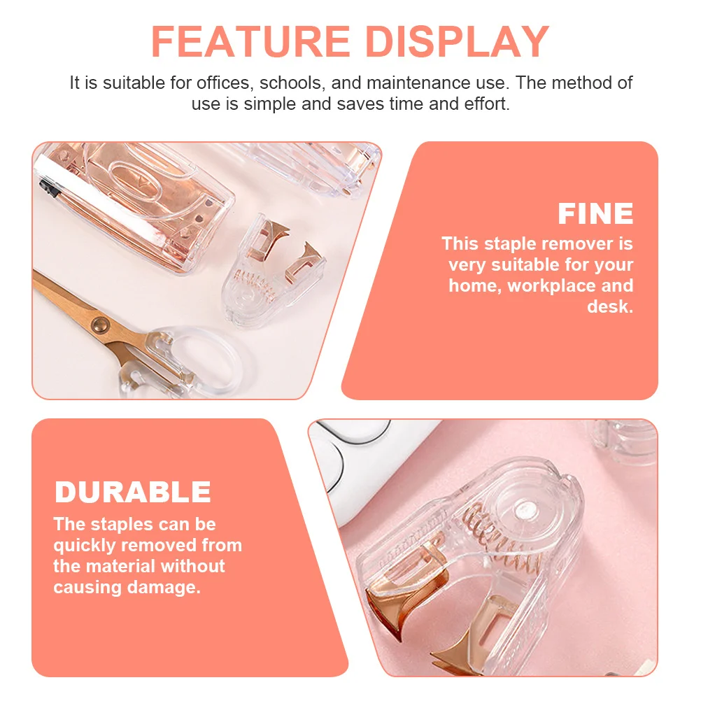 مزيل التيلة باللون الذهبي الوردي، مستلزمات مكتبية محمولة للاستخدام المنزلي والمكتب المدرسي، أداة سحب أساسية مدمجة خفيفة الوزن للاستخدام المنزلي
