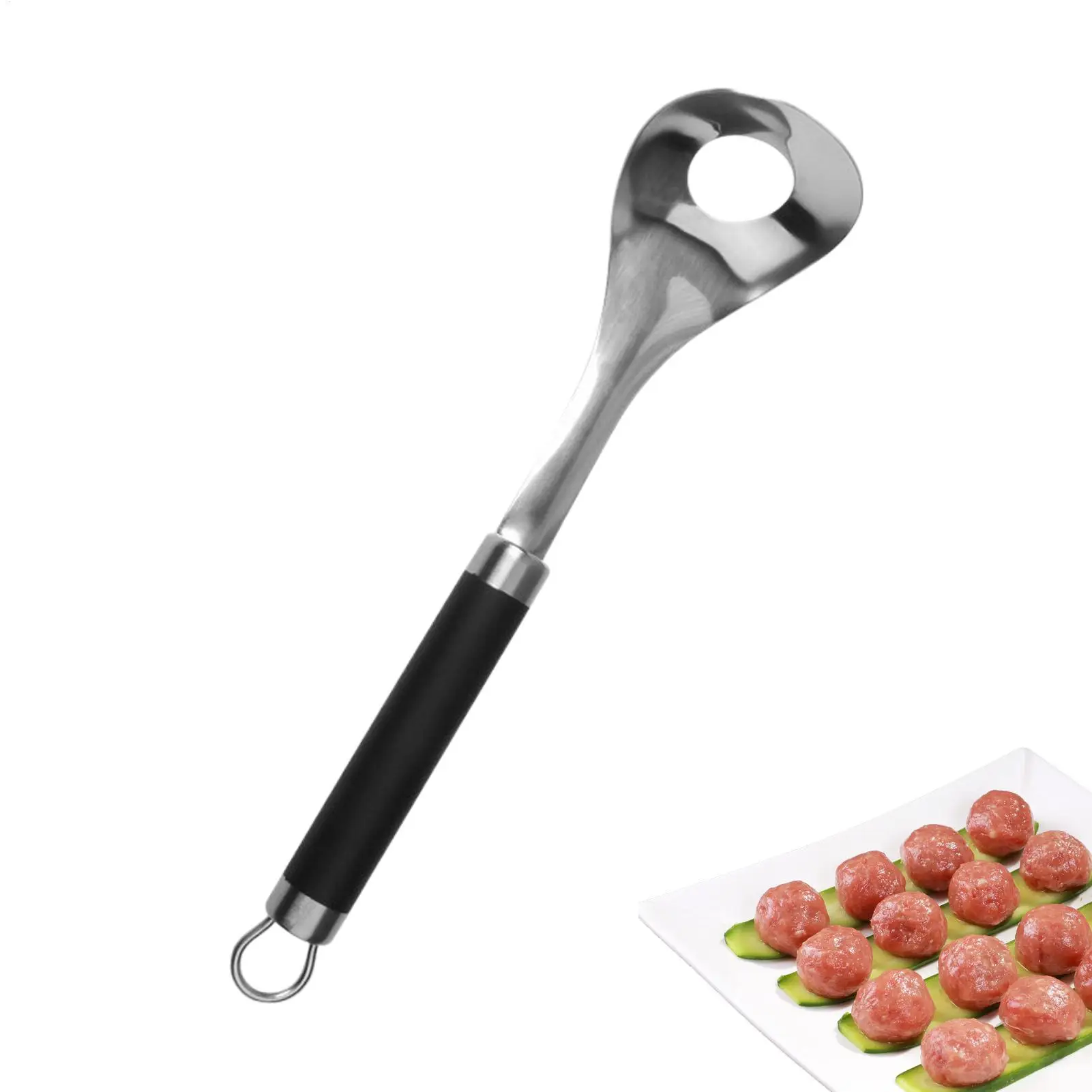 Meatball Maker Spoon Meat Baller with Elliptical Leakage Hole Stainless Steel Meat Ball Mold Kitchen Gadget Meat Tools Non-Stick