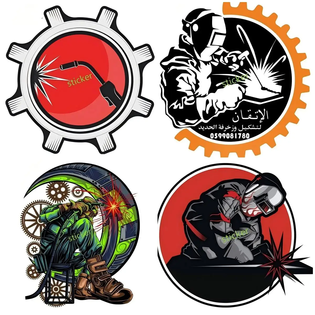 

Funny Welder Car Stickers Sunscreen Vinyl Cartoon Decals Scratch-Proof Car Goods