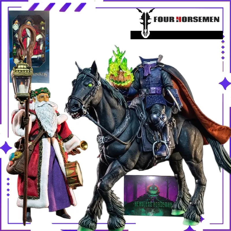 Vier Ruiters Studios Origineel product Figura Obscura-serie Kerstman en Headless Knight Set Groen afgewerkt Model Collectibles