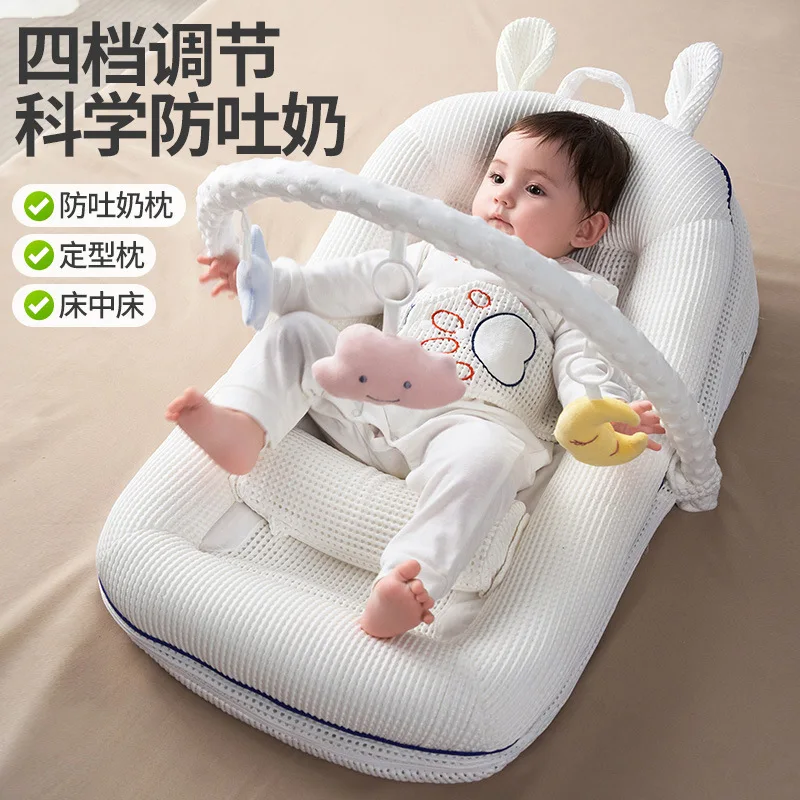 Slope Pillow Baby Anti Spitting Slope Pad Anti Overflow Choking, Baby Lying Down Feeding Tool Newborn Bed Middle Bed