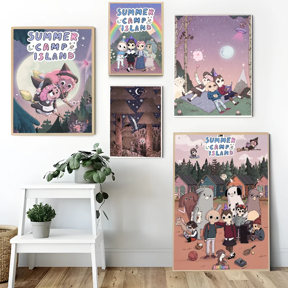 S-Summer C-Camp I-Island Anime Posters Sticky Fancy Wall Sticker for Living Room Bar Decoration Room Wall Decor