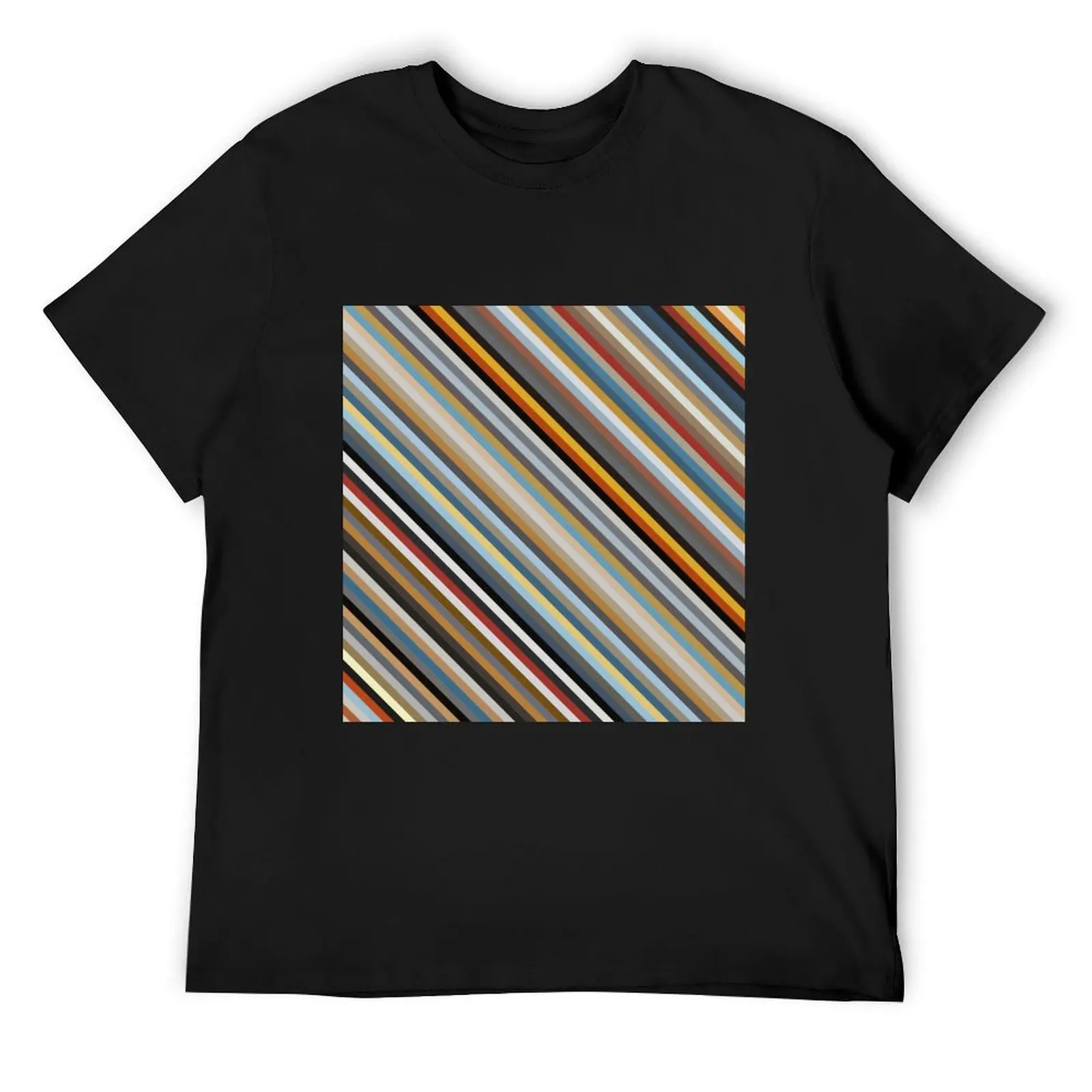 Nordic Stripes Pattern Diagonal T-Shirt vintage boys animal print mens shirts graphic tee