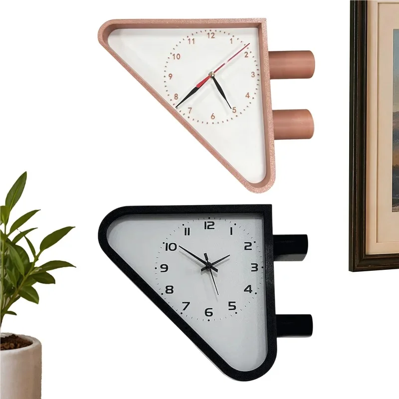 2026 NEW Vintage Industrial Wall Clock Triangle Shape Dual-Sided Hanging Clock Station Wall Clock for Living Room Office Hallway