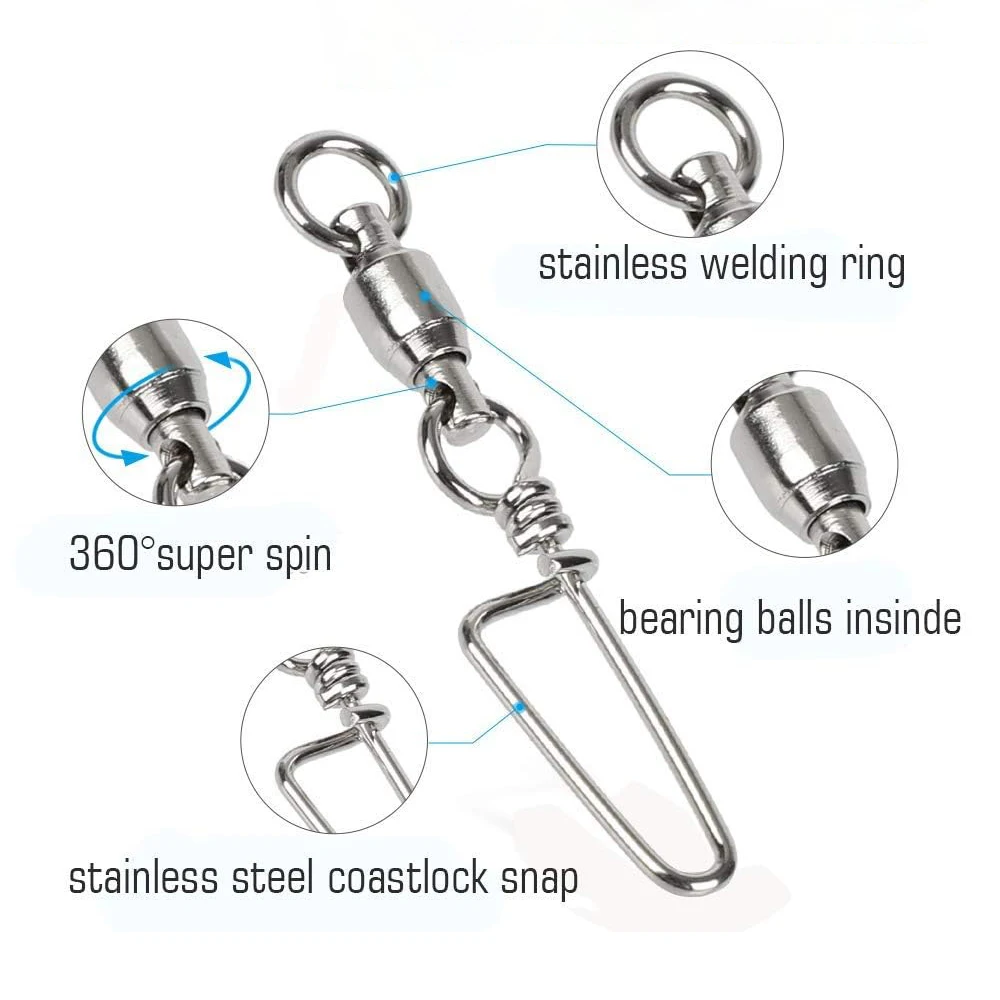 10Pcs Fishing Connector Bait Quick Snap Pin 0#-5# Sturdy Flexible Fishing Bearing Connection Ring Tool Fishing Gear Accessories