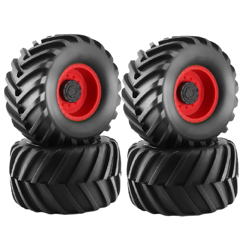

ABRJ-4PCS 12Mm Hex Hubs RC Truck Tires And Wheels 2.95 Tires For 1/10 For Traxxas Rustler Stampede Hoss 4X4
