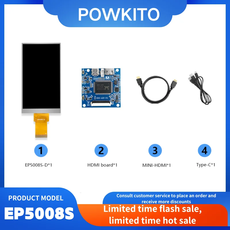 

5-дюймовый TFT LCD HDMI-модуль RGB EP5008S Драйвер IC Высокояркий TFT ЖК-модуль Без сенсорного 40-контактного RGB TFT ЖК-модуля 3 В