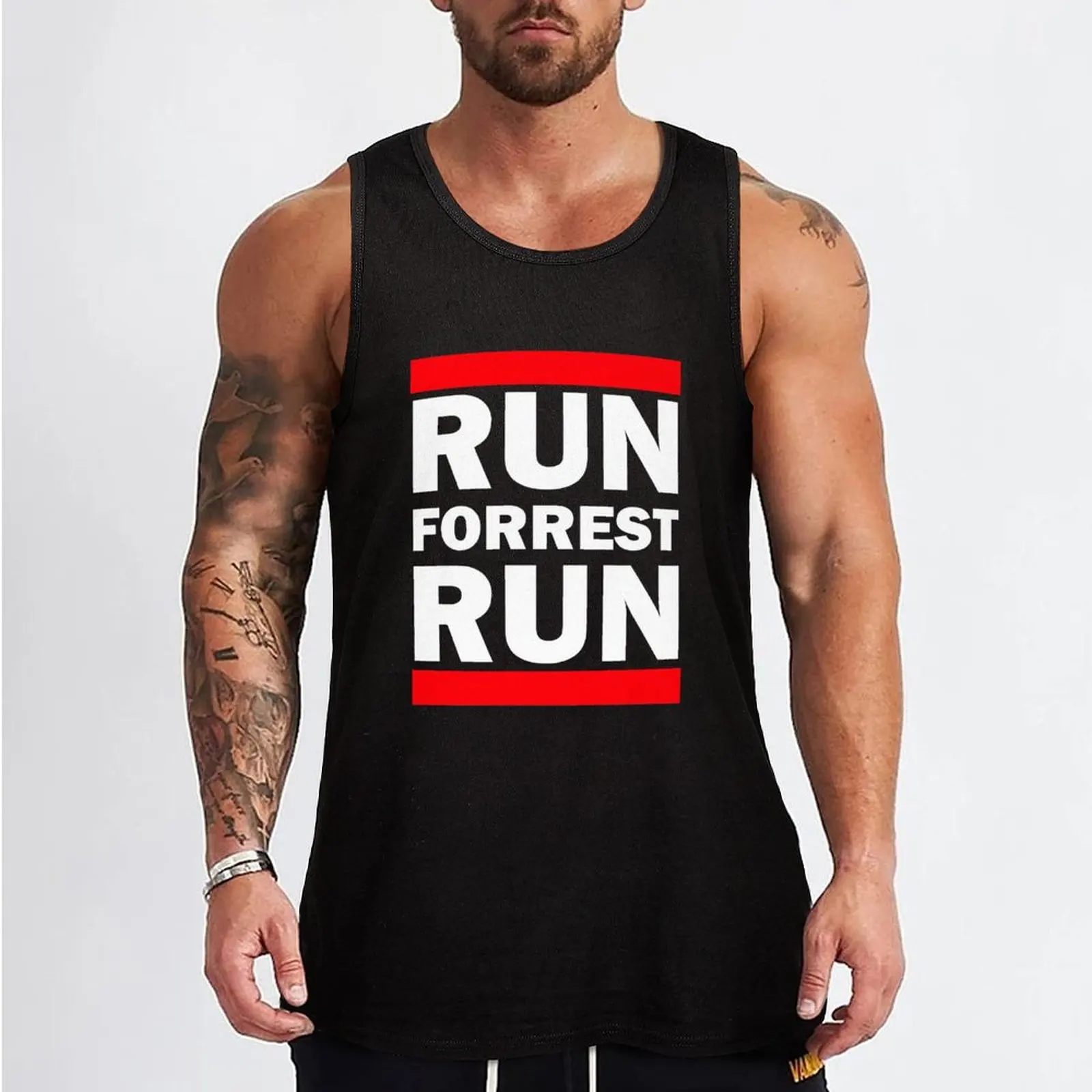 Run Forrest, Run! Forrest Gump Parody canotta palestra camicia uomo abbigliamento palestra uomo