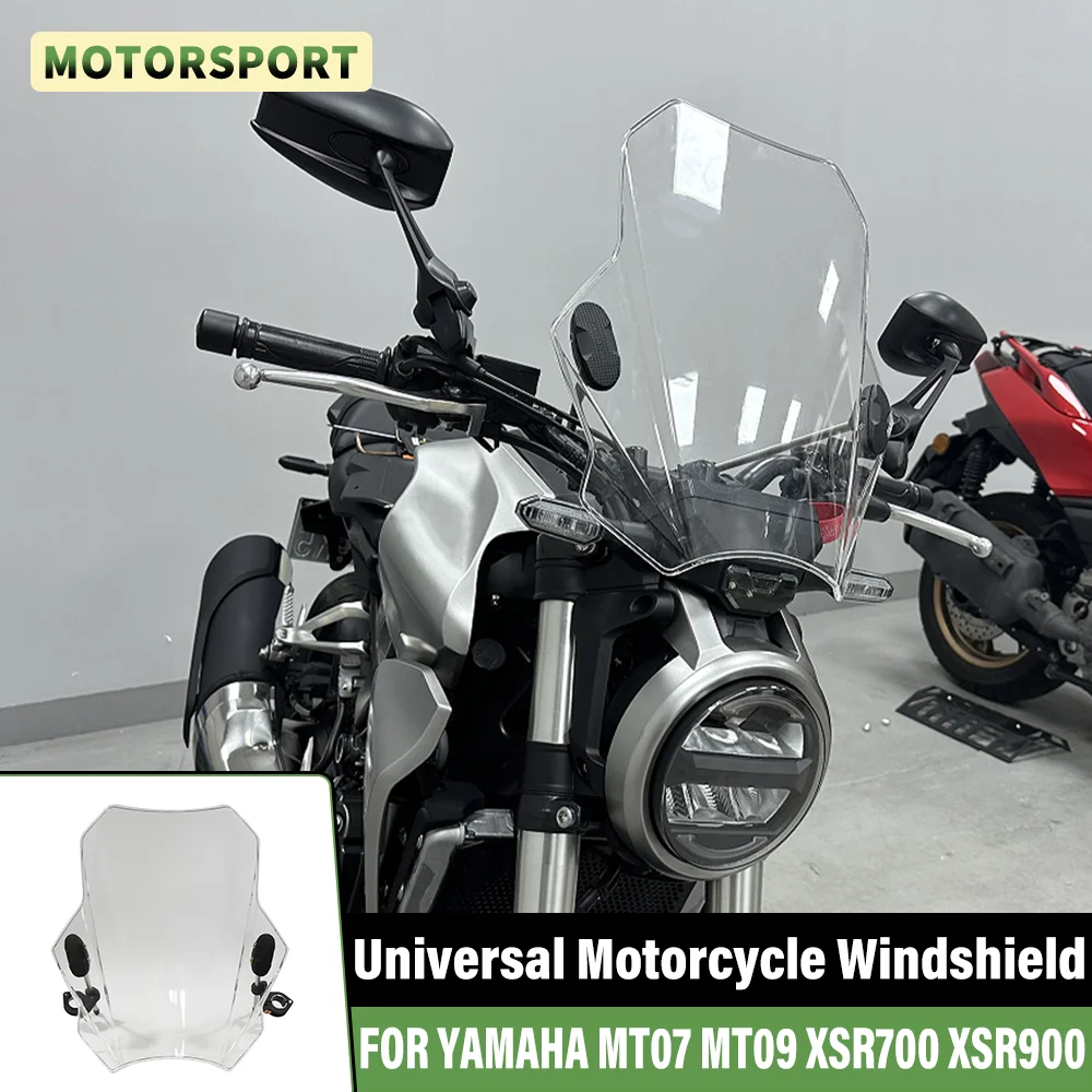 FÜR YAMAHA MT07 MT09 XSR700 XSR900 Universeller Motorrad-Windschutz Verstellbare Windschutzscheibe Windabweiser FÜR CB650R CB1000R GXSR
