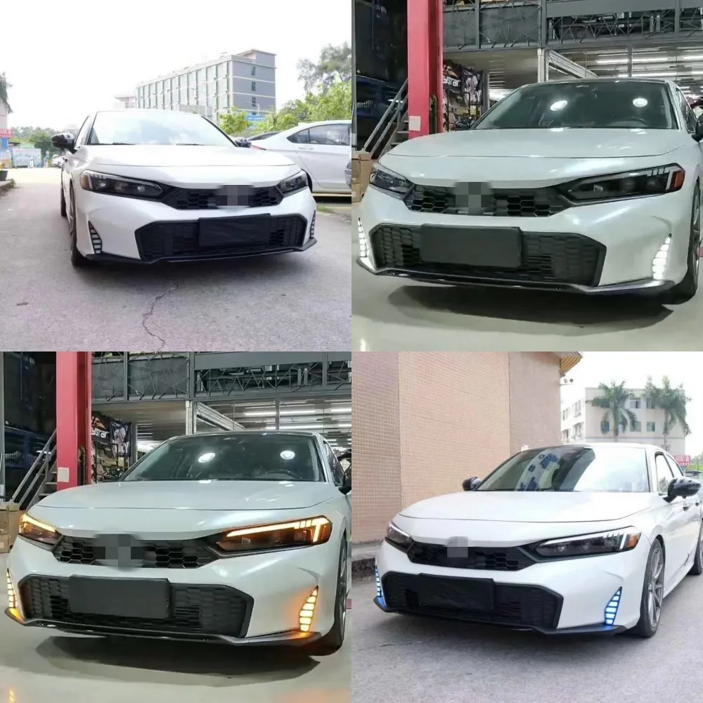 يوليو الملك LED أضواء النهار الجري لهوندا سيفيك 2025، 6000K DRL + غاسل إشارات الانعطاف الصفراء + الجليد الأزرق ليلة DRL
