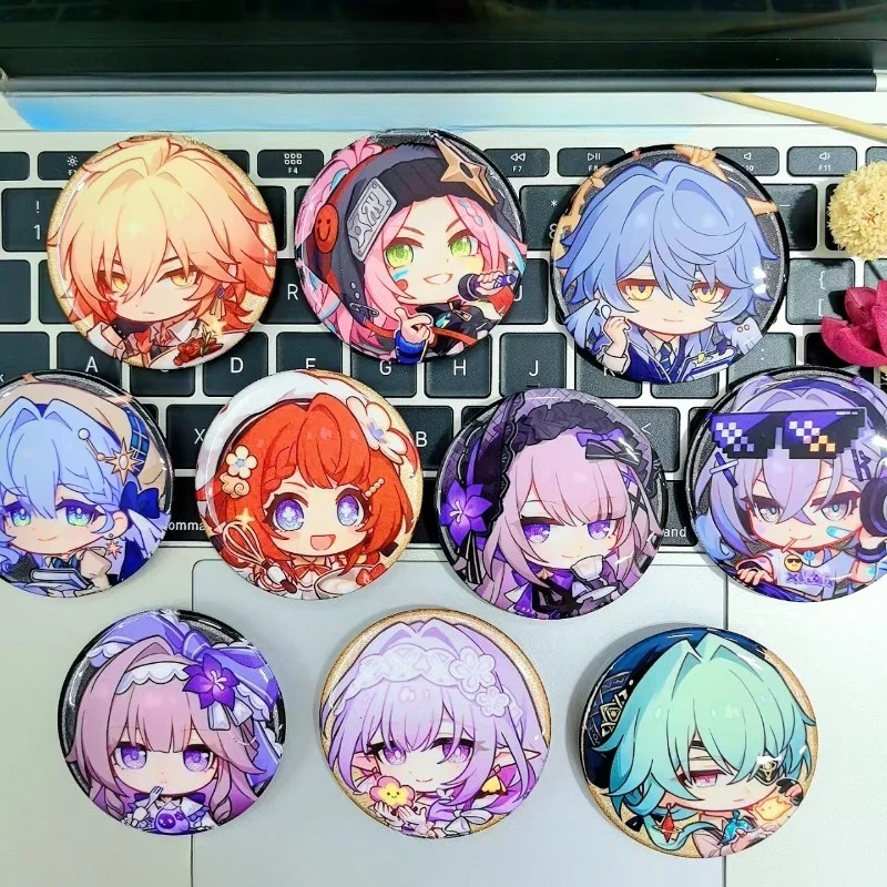

10pcs Honkai: Star Rail Anime Badge Castorice Mydei Tribios Cosplay Costumes Bag Accessories Pendant Gift Decoration