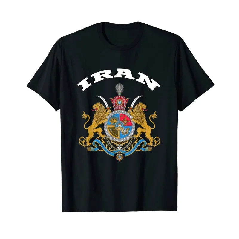 100% cotton Iran T-shirt coat of arms tee flag souvenir Irish Persian T-shirt men women unisex T shirts size S-6XL