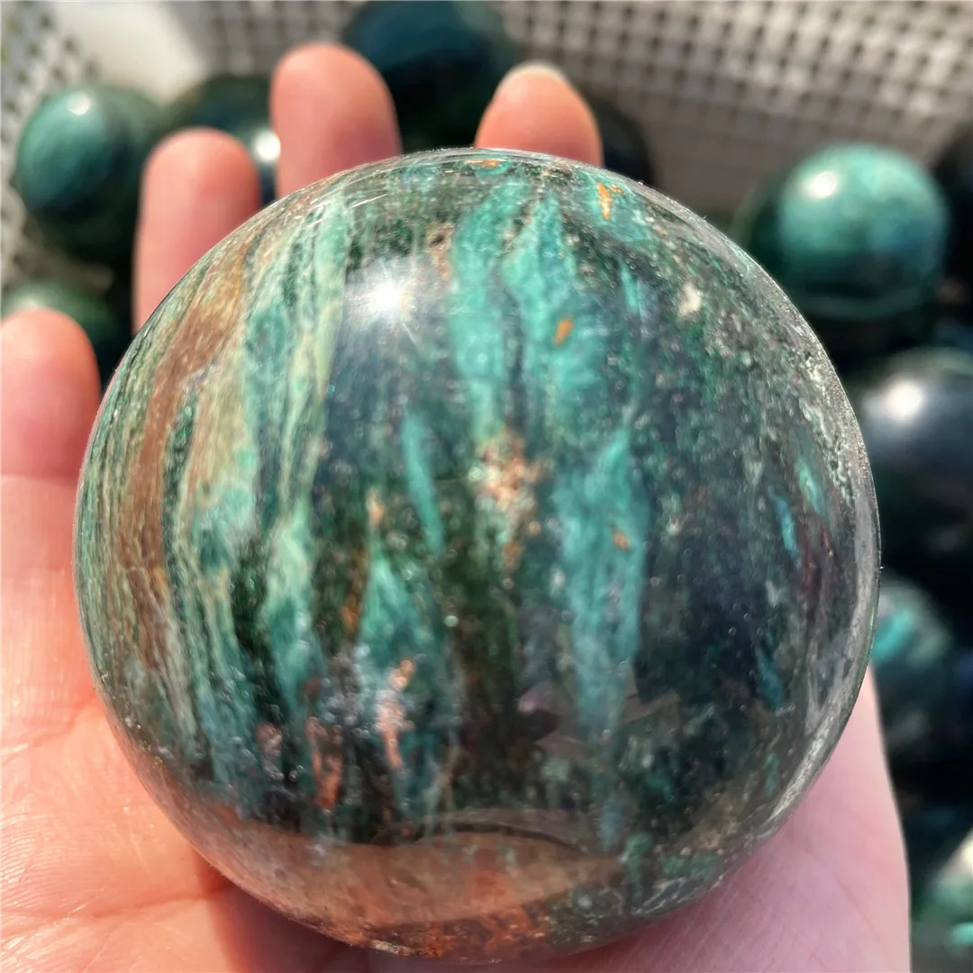 Natural Green Mica Sphere Kmaite Balls Euchlorite Crystal Quartz Chakras Healing Decorative Gemstones And Minerals Collection