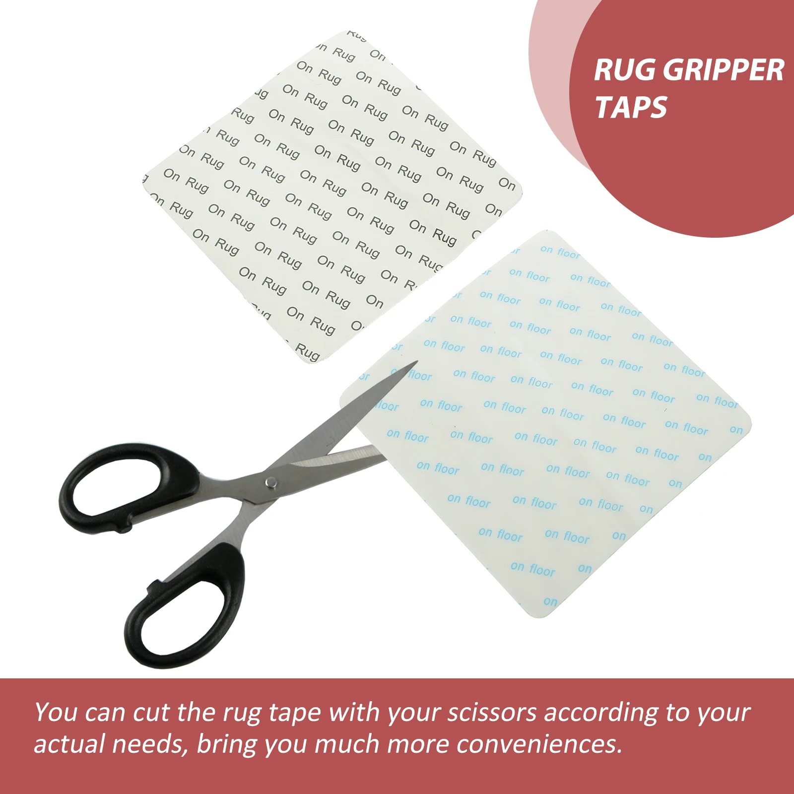 

8pcs Anti slip Carpet Gripper Double Side Tape for Rugs Prevent Curling Sliding Hardwood Tile Black Easy Cut Home Use Bath Mat
