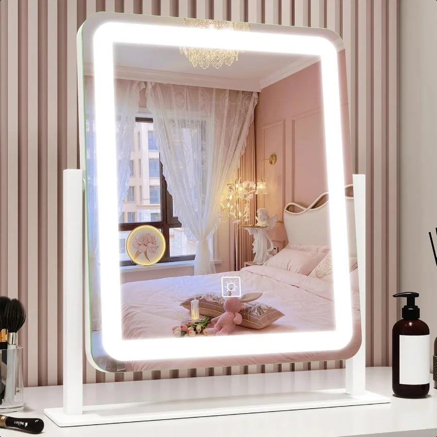 

Vanity Mirror with Lights 12.6×15 LED Makeup Mirror Lighted Makeup Mirror with Lights Smart Touch Control Dimmable odes Light L