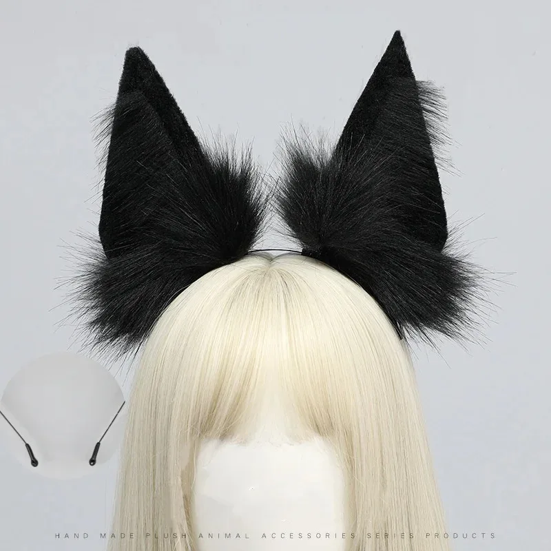 

Лили 123Хэллоуин волчье ухо Лолита повязка на голову имитация ушей животных аксессуары все черные собаки пушистые головные уборы ручной работы для косплея Pros