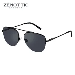 ZENOTTIC 2026 Design Titanium Alloy Sunglasses Vintage Square Polarized Men's Sun Glasses Women Pilot Shades Eyewear