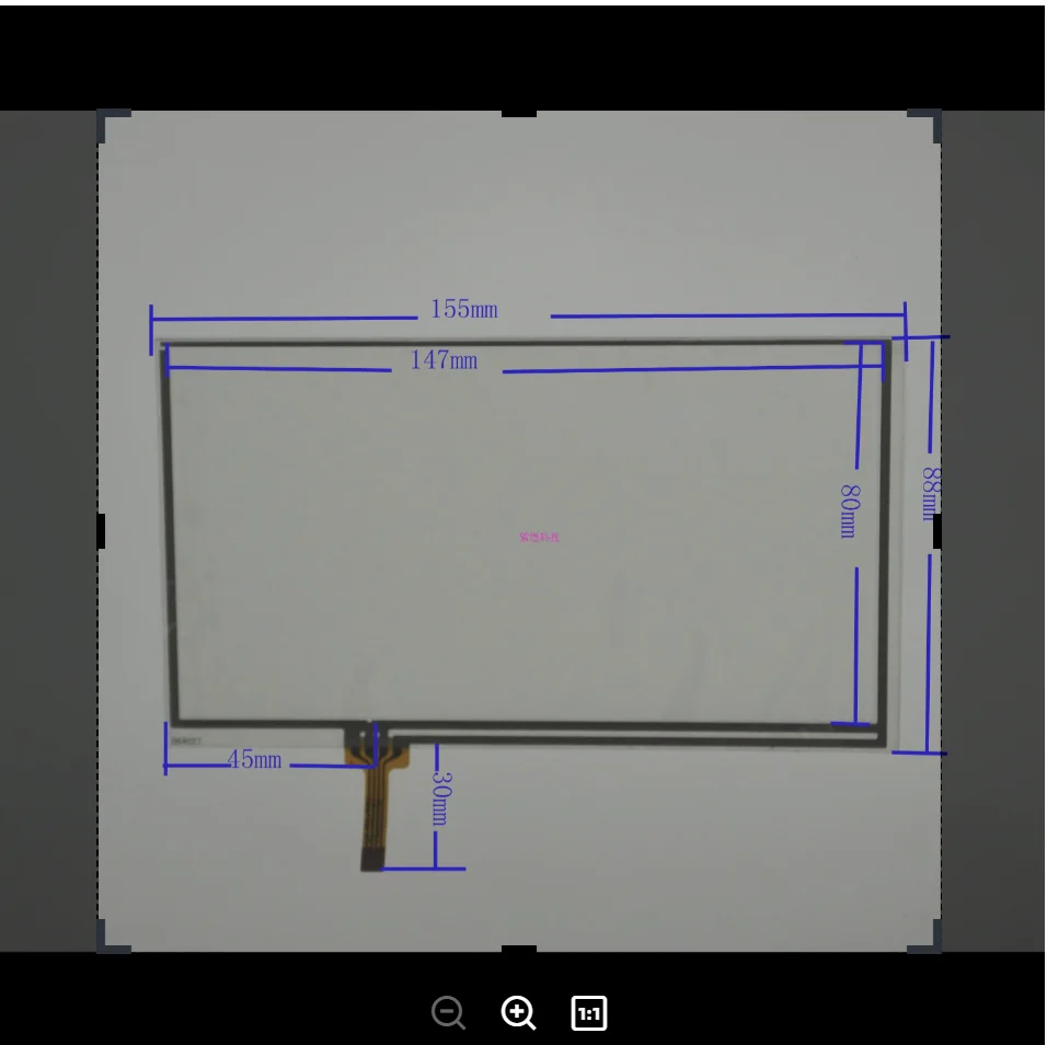 

6.4'' four-wire peripheral 155*89MM resistance touch screen for GPS navigation display screen line on the lower left corner