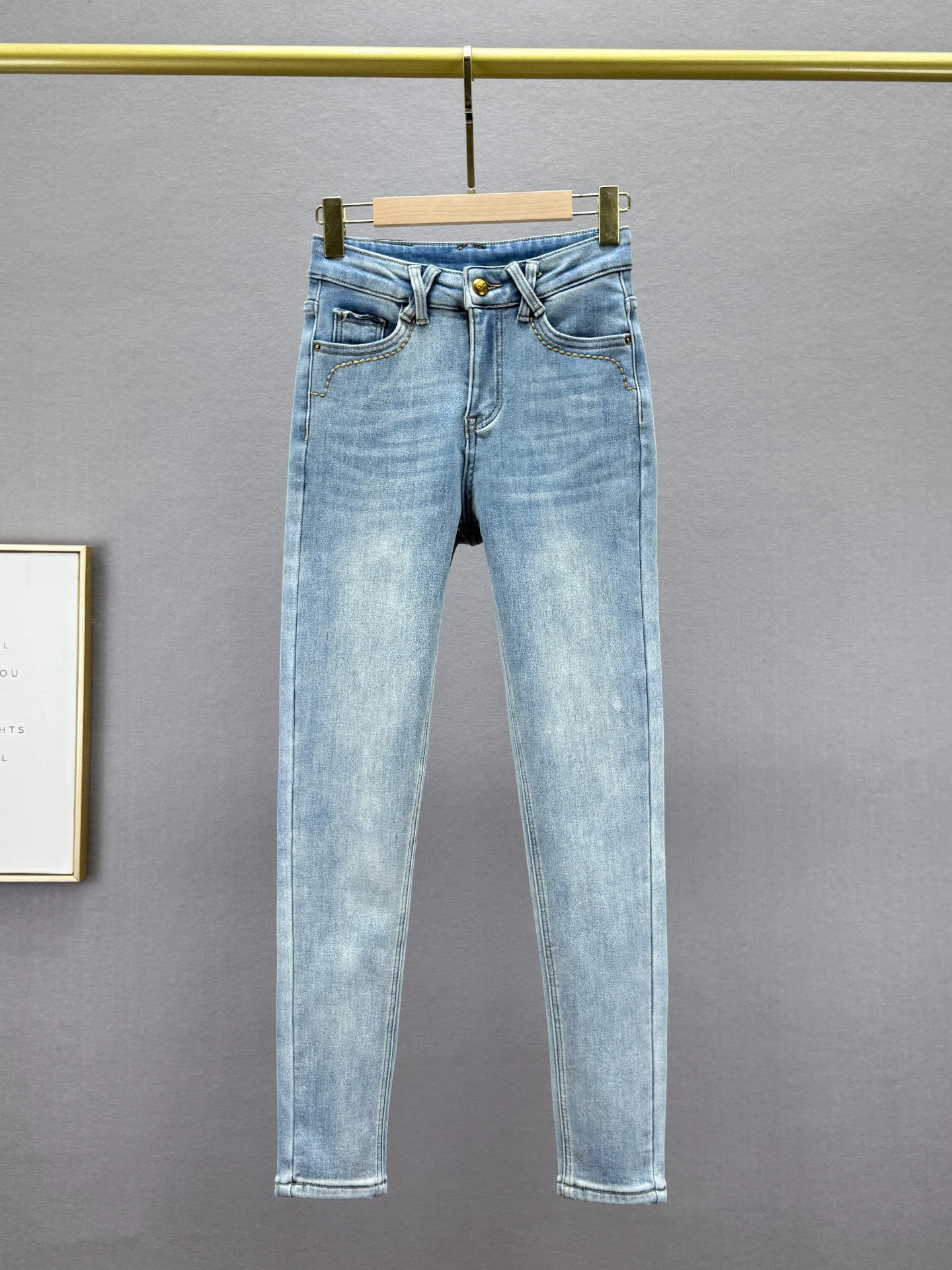 

Retro Fce Lined Skinny Jeans Women's High Waist Cotton Stretch Denim Pants Slimming Bootcut Pencil Pants Winter Collection