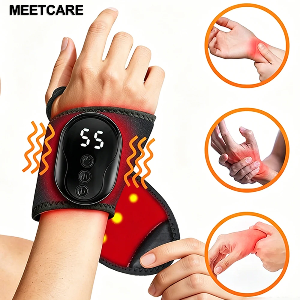 

Electric Heating Hand Wrist Massager Vibration Hot Compress Wrist Brace Wrist Protector Wireless Muscle Relaxation Wristband